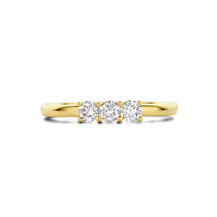 Ring Trilogie Diamant 0,30 ct H SI 14K Gelbgold