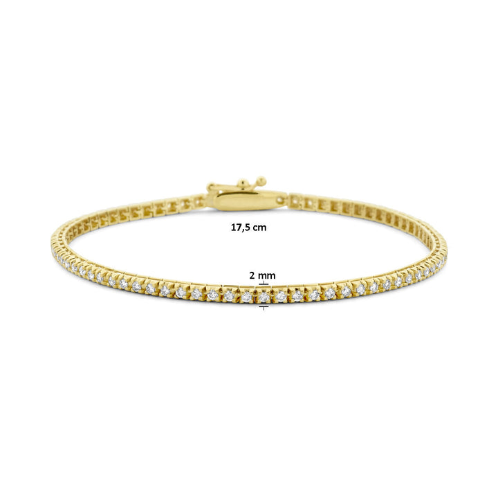 Tennisarmband Diamant 1,00 ct H SI 2,0 mm 17,5 cm 14K Gelbgold