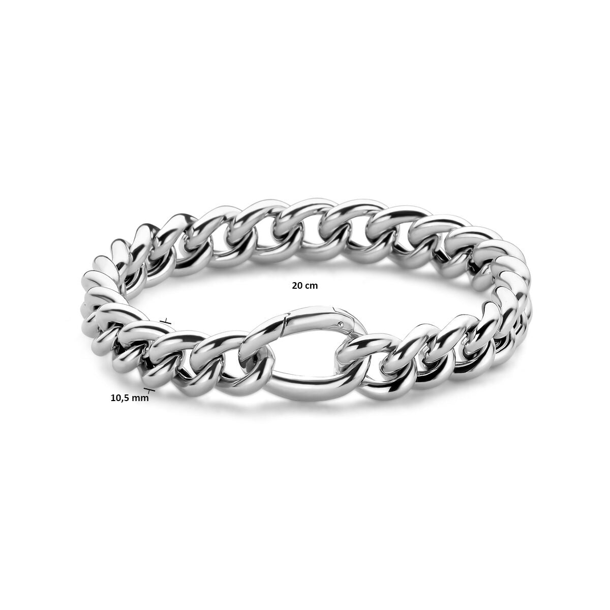 Armband Gourmett 10,5 mm 20 cm Silber rhodiniert