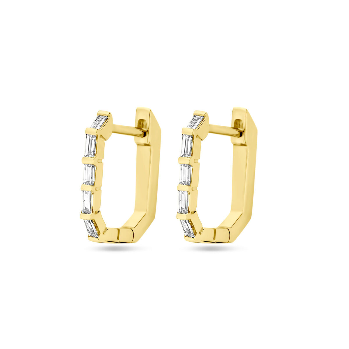 Klappcreolen Diamant 0.20ct (2x 0.10ct) H SI 13 mm 14K Gelbgold