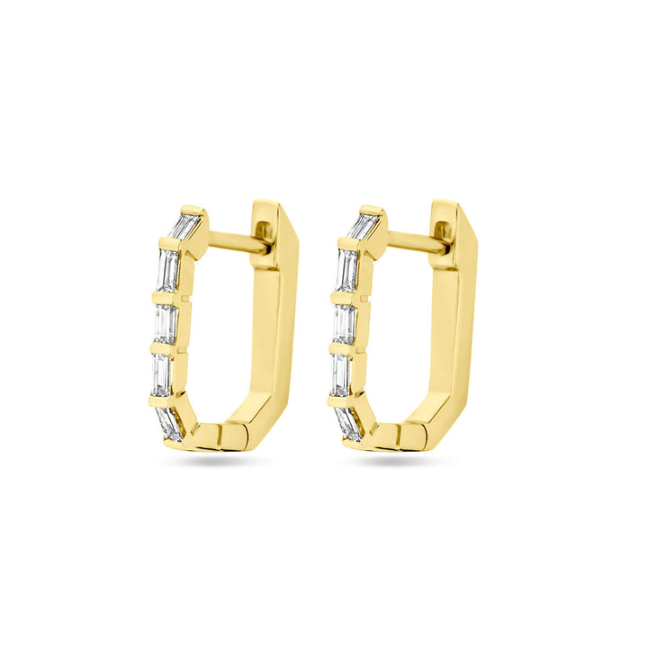 Klappcreolen Diamant 0.20ct (2x 0.10ct) H SI 13 mm 14K Gelbgold