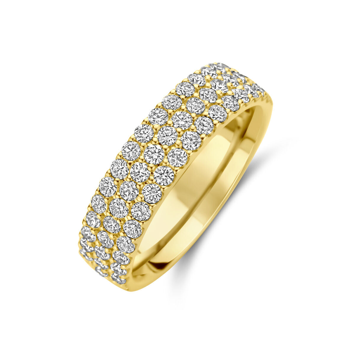 Ring aus 14K Gelbgold mit 1,13 ct Diamanten in pavé-Setting