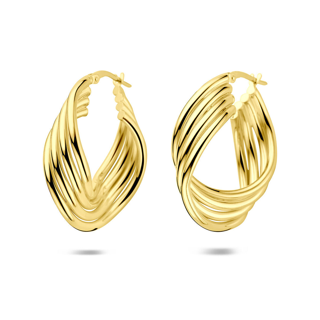 Vergulde zilveren oorringen – 925 zilver met geelgouden plating