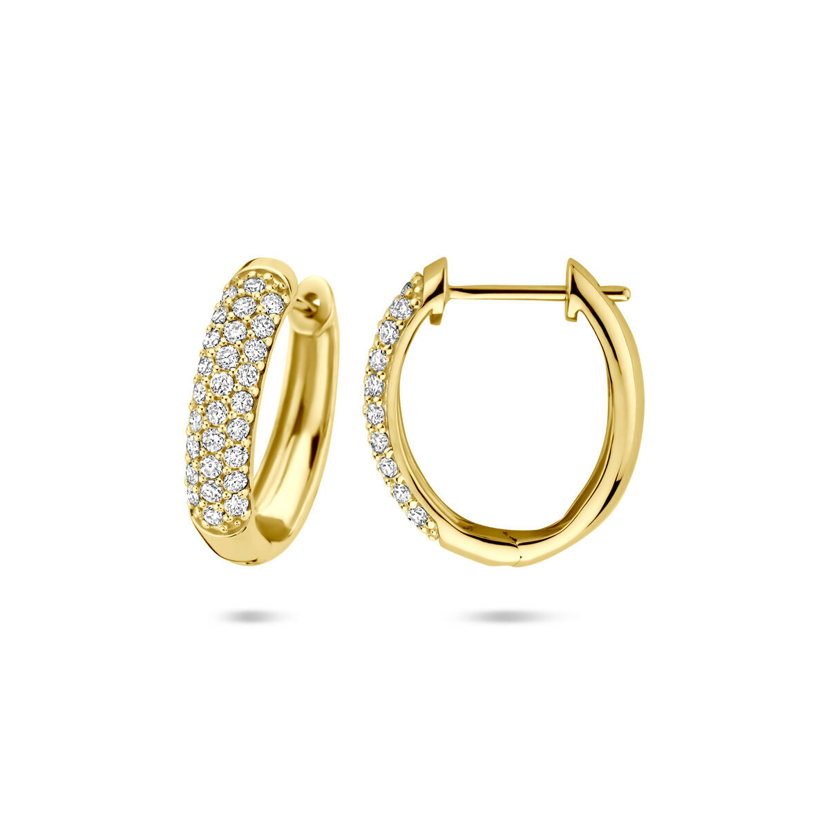Creolen mit im Labor gezüchtetem Diamant 0.755ct (2x 0.3775ct) H SI 18 mm 14K Gelbgold