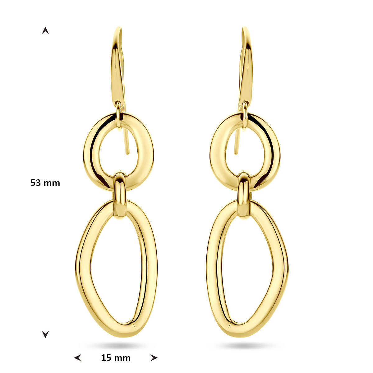 14K Gelbgold-Ohrhänger – elegantes, langes Design