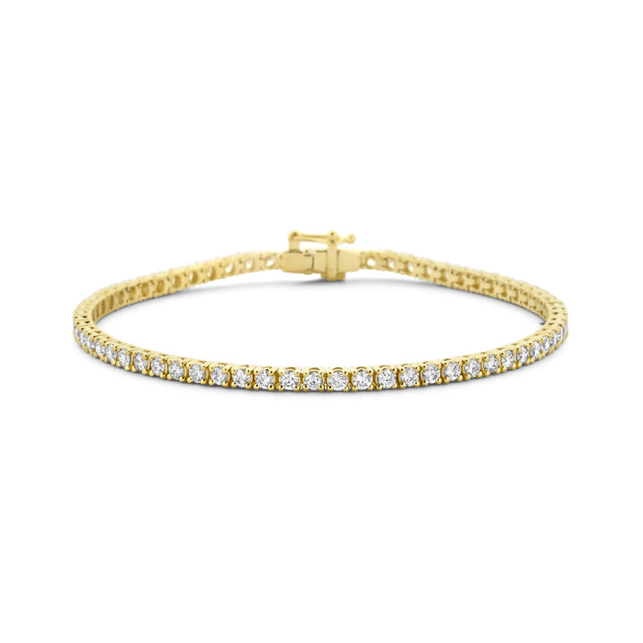 Tennisarmband, im Labor gezüchteter Diamant, 3,00 ct g, Si 2,7 mm, 17,5 cm, 14 K Gelbgold