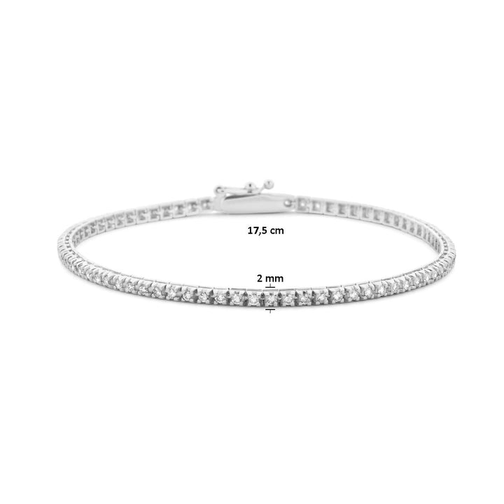 Tennisarmband Diamant 1,00 ct H SI 2,0 mm 17,5 cm 14K Weißgold