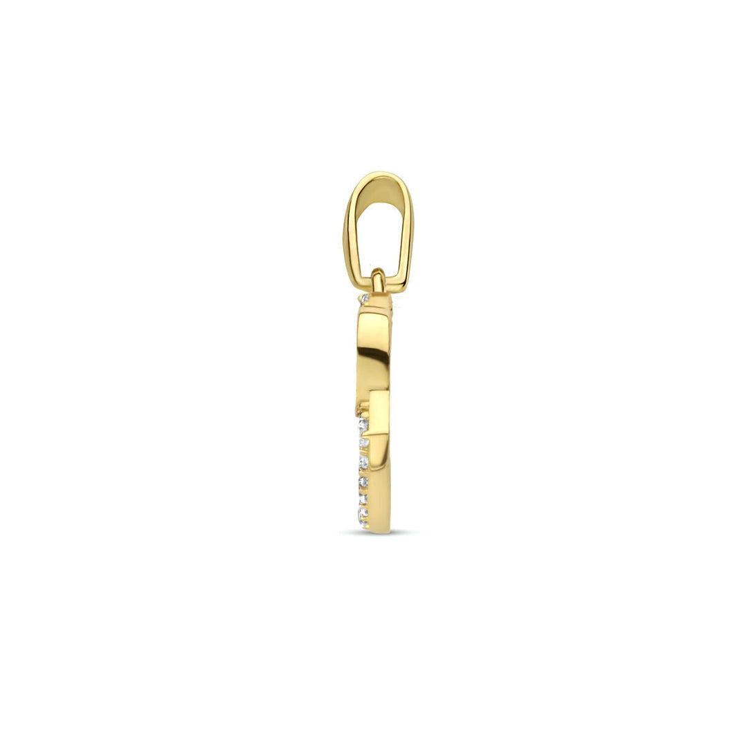 Anhänger Herzen Zirkonia 14K Gelbgold