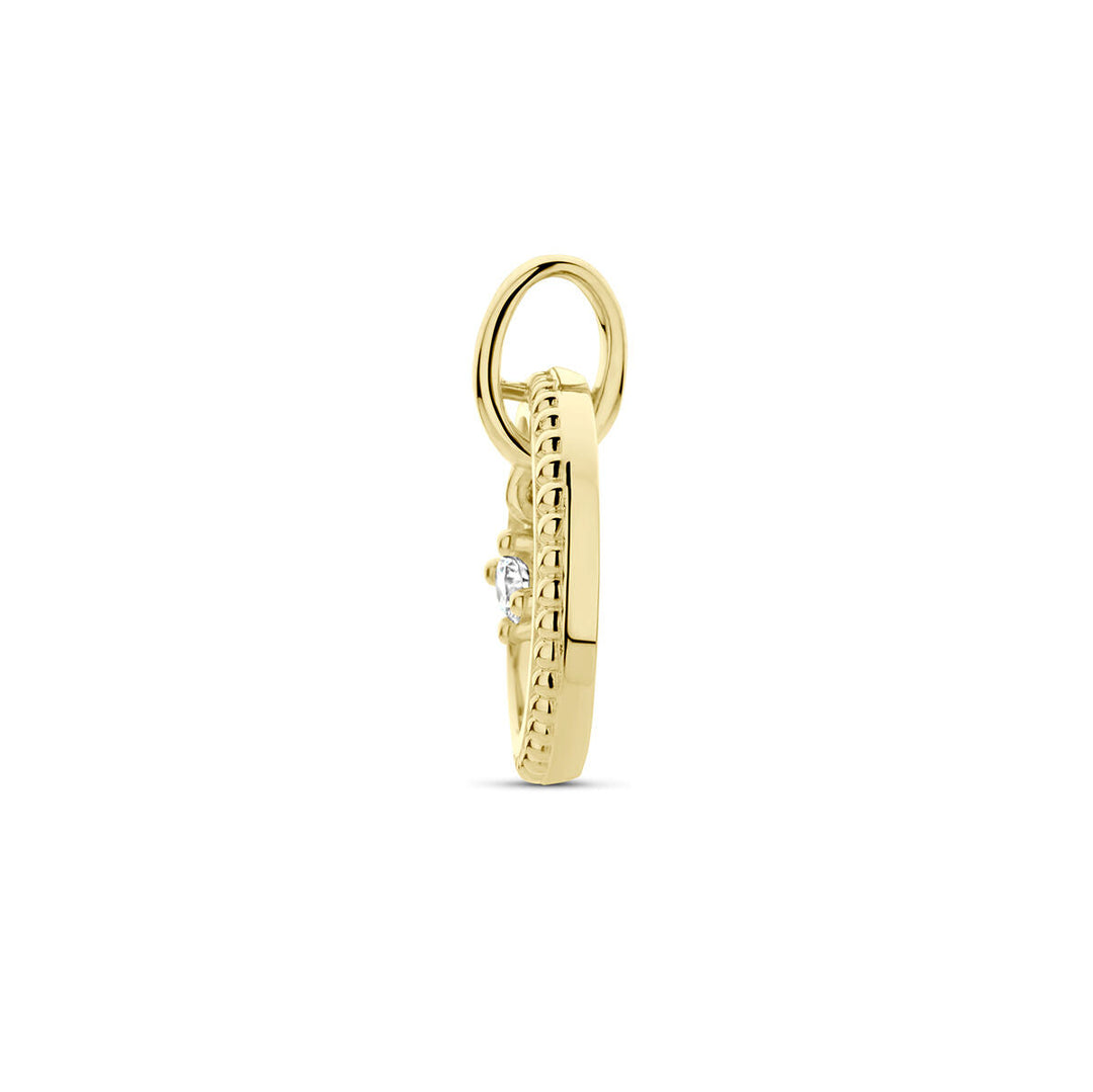 Anhänger Kreis Diamant 0,06 ct H SI 14 K Gelbgold