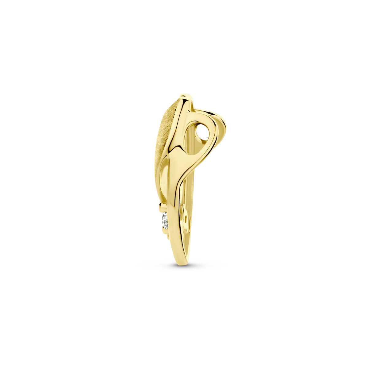 Anhänger poliert/matt Diamant 0,04 ct h SI 14 K Gelbgold