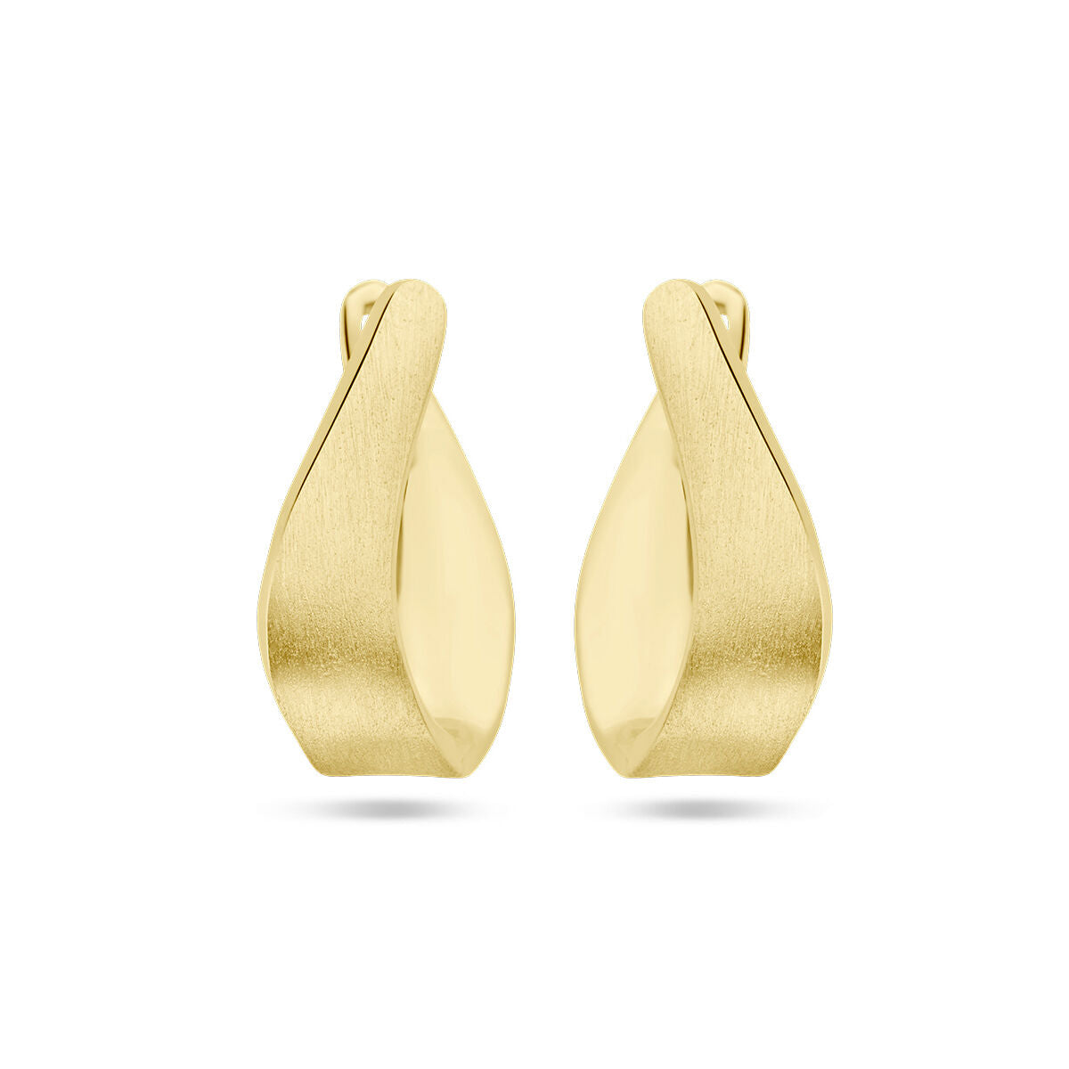 Pop-up-Ohrringe Poly/Matt 14K Gelbgold