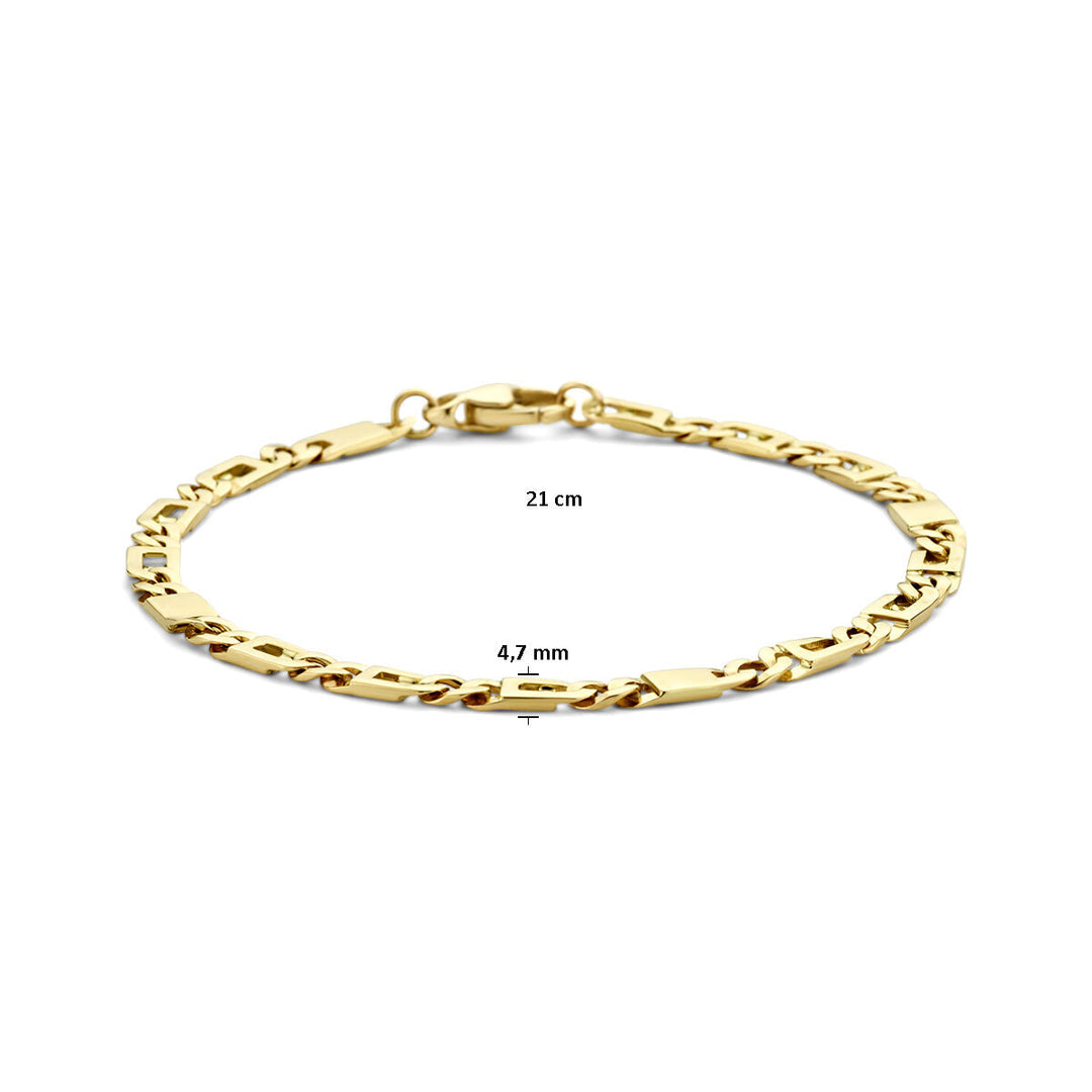 Goldarmband Herren Falkenauge 4,7 mm 14K
