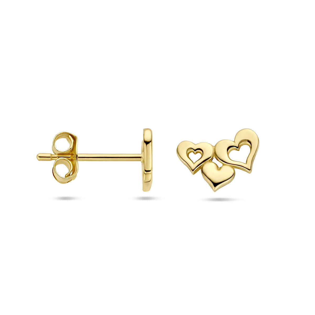 Ohrstecker Herzen 14K Gelbgold