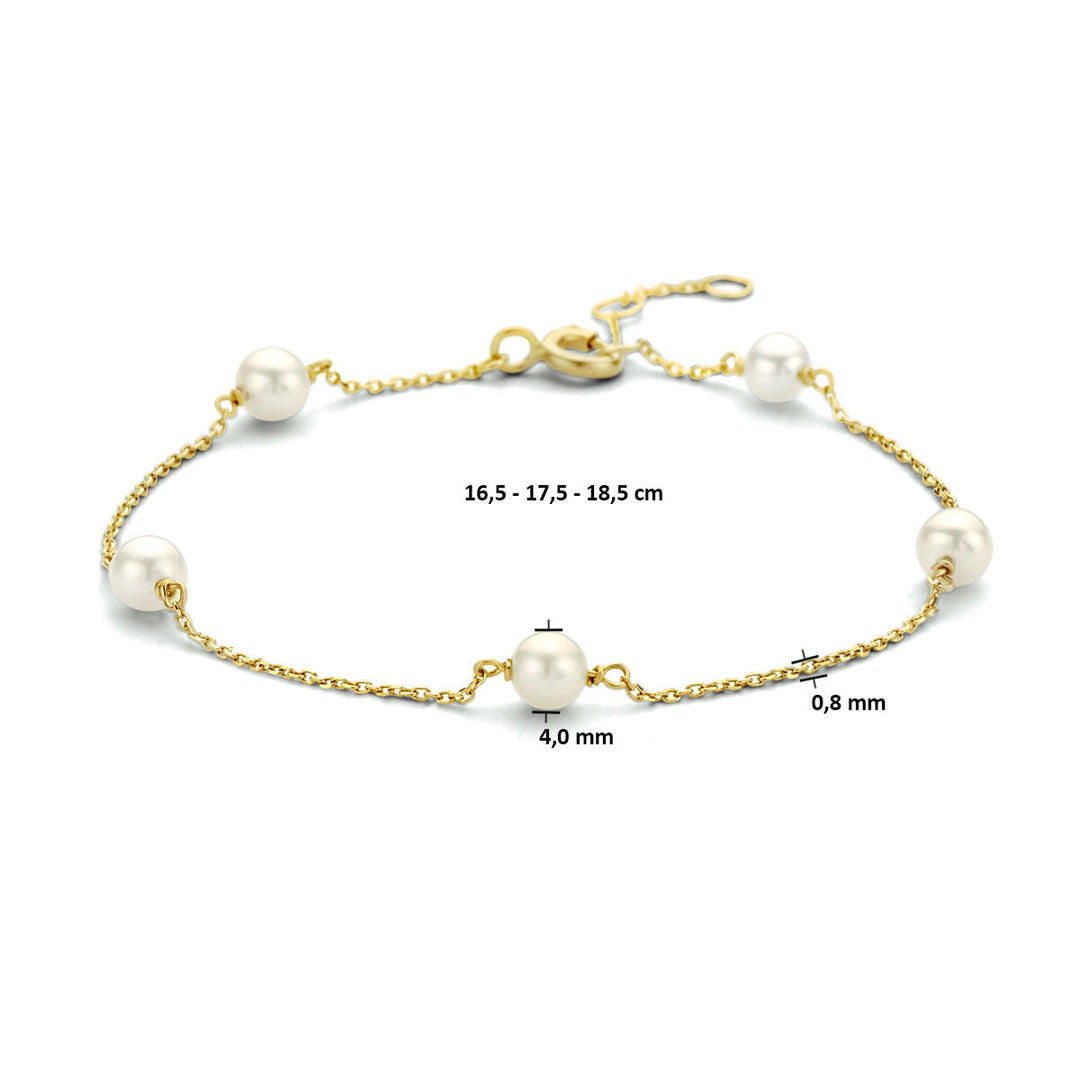Goldarmband Damenperle 14K