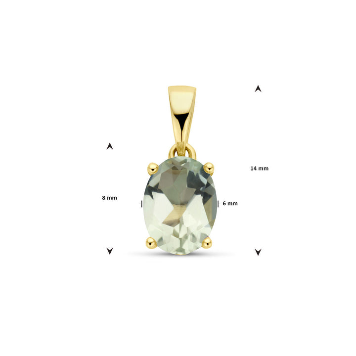 Anhänger grüner Amethyst 14K Gelbgold
