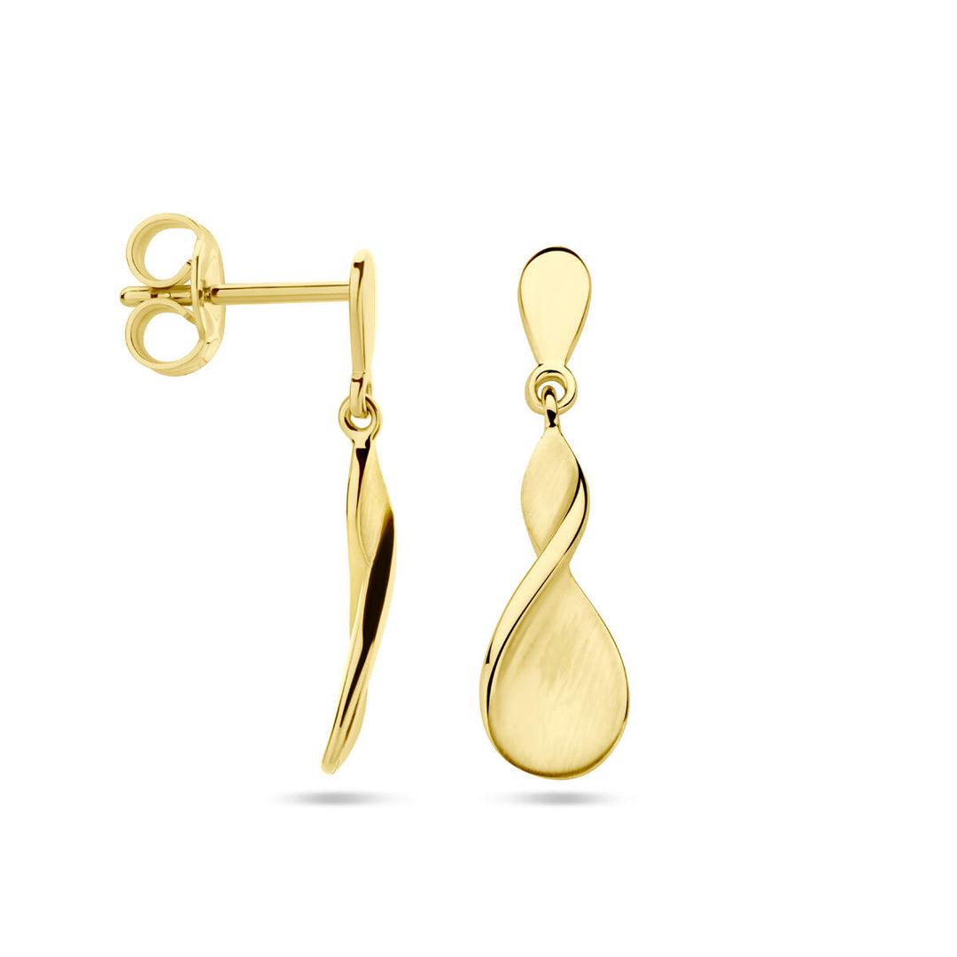 Ohrringe poliert/matt 14K Gelbgold