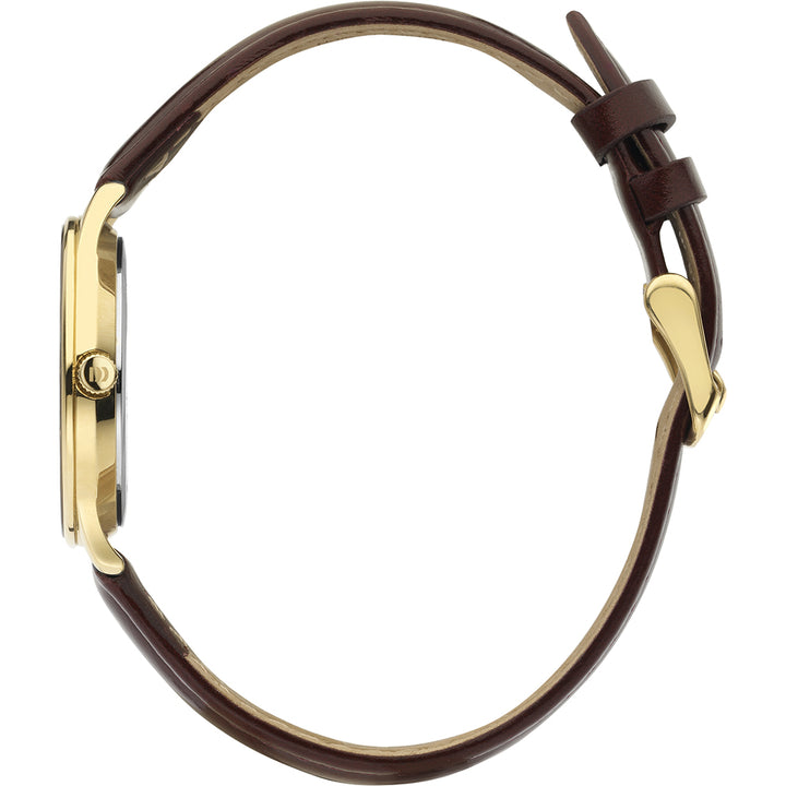 Dänische Design-Damenuhr mit burgunderfarbenem Zifferblatt – IV27Q1288
