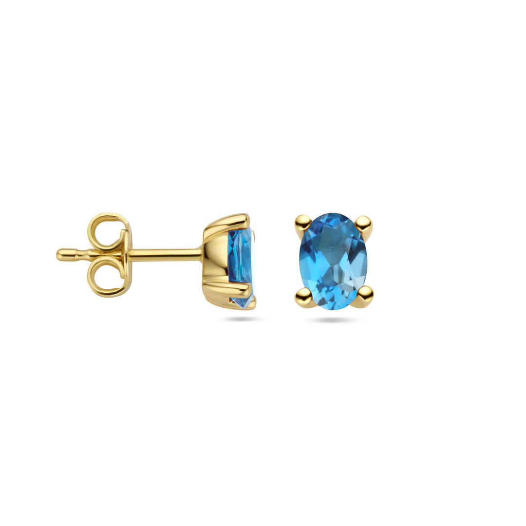 Ohrstecker London Blue Topas 14K Gelbgold
