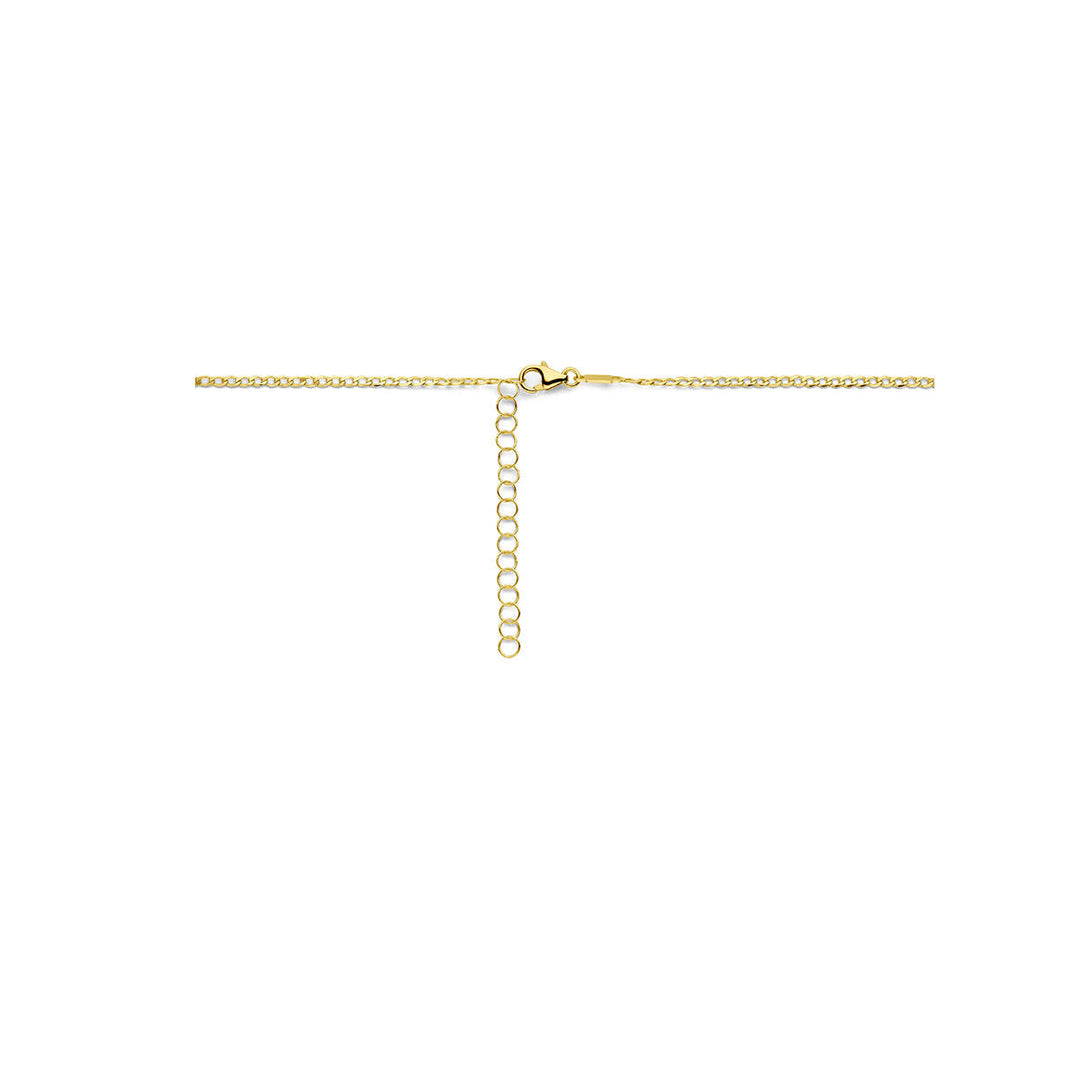 Gravurhalskettenplättchen 1,6 mm 41 + 4 cm 14K Gelbgold