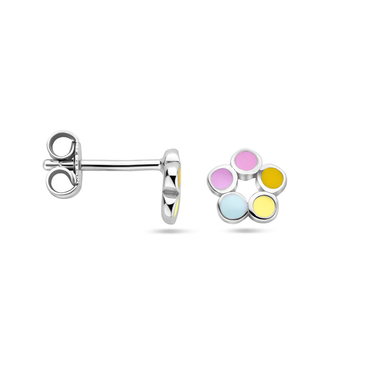 Ohrstecker Blume Silber rhodiniert