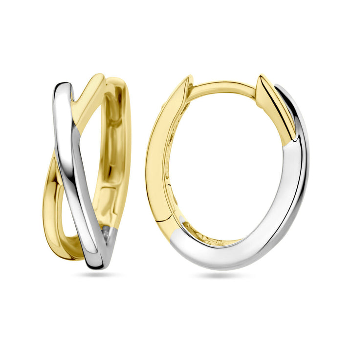 Ohrhänger 14K Bicolor-Gold gelb/weiß