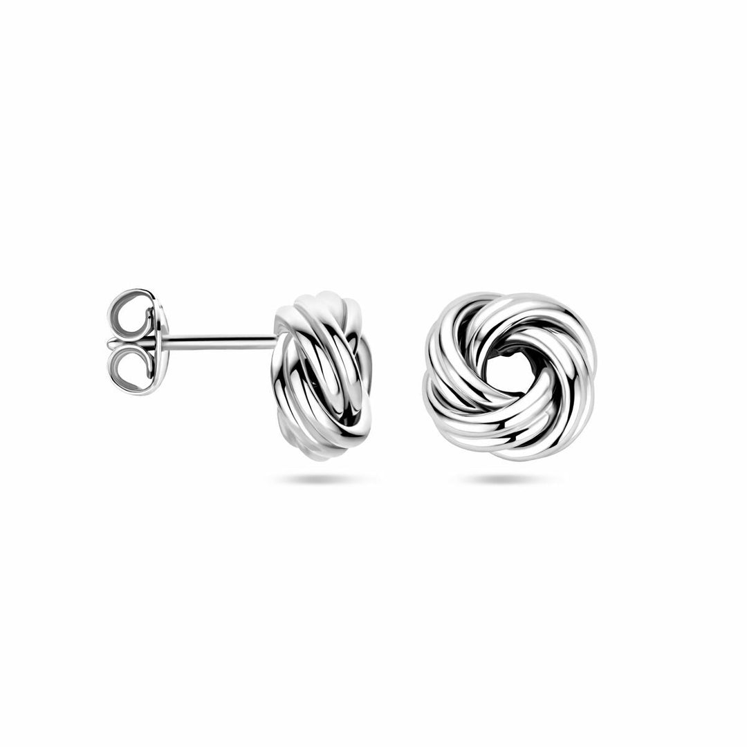 Ohrstecker Knopf Silber rhodiniert