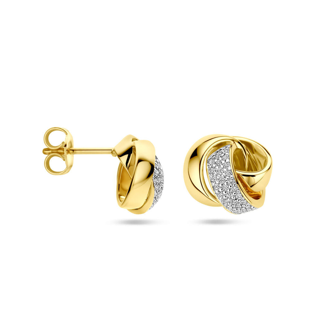 Ohrstecker Knopf Diamant 0,19 ct (2x 0,095 ct) H SI 14K Gelbgold