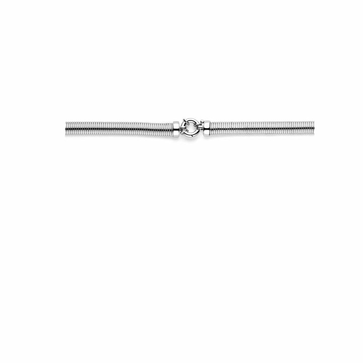 Halskette 8,0 mm 45 cm mit großem Karabinerverschluss Silber rhodiniert