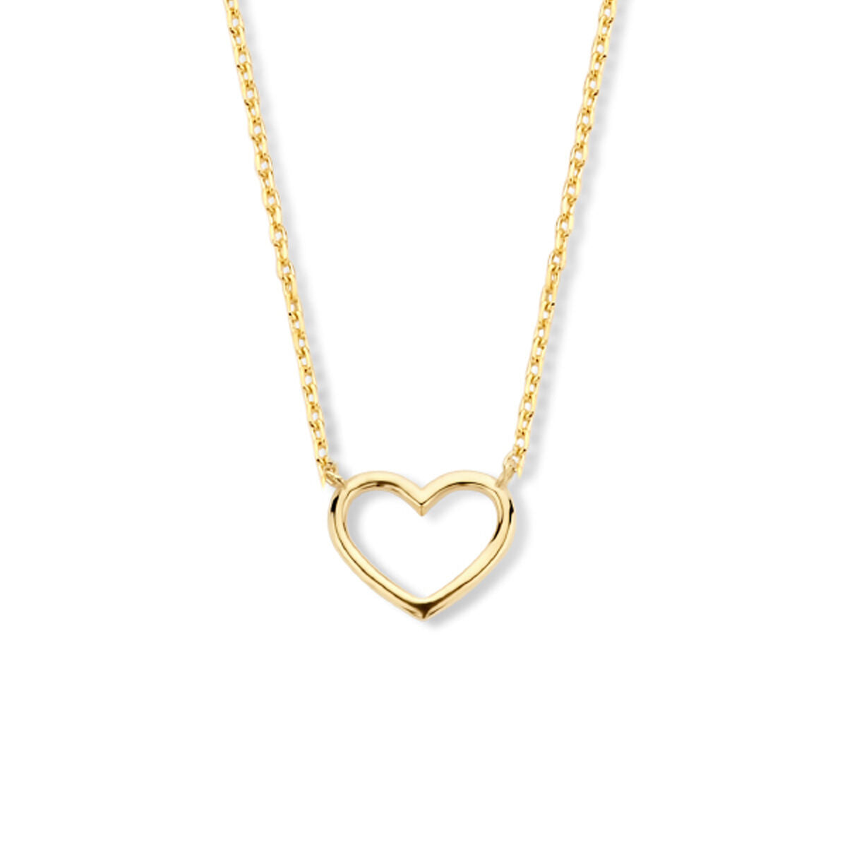 Halskette aus 14K Gold mit herzförmigem Anhänger und feiner Kette