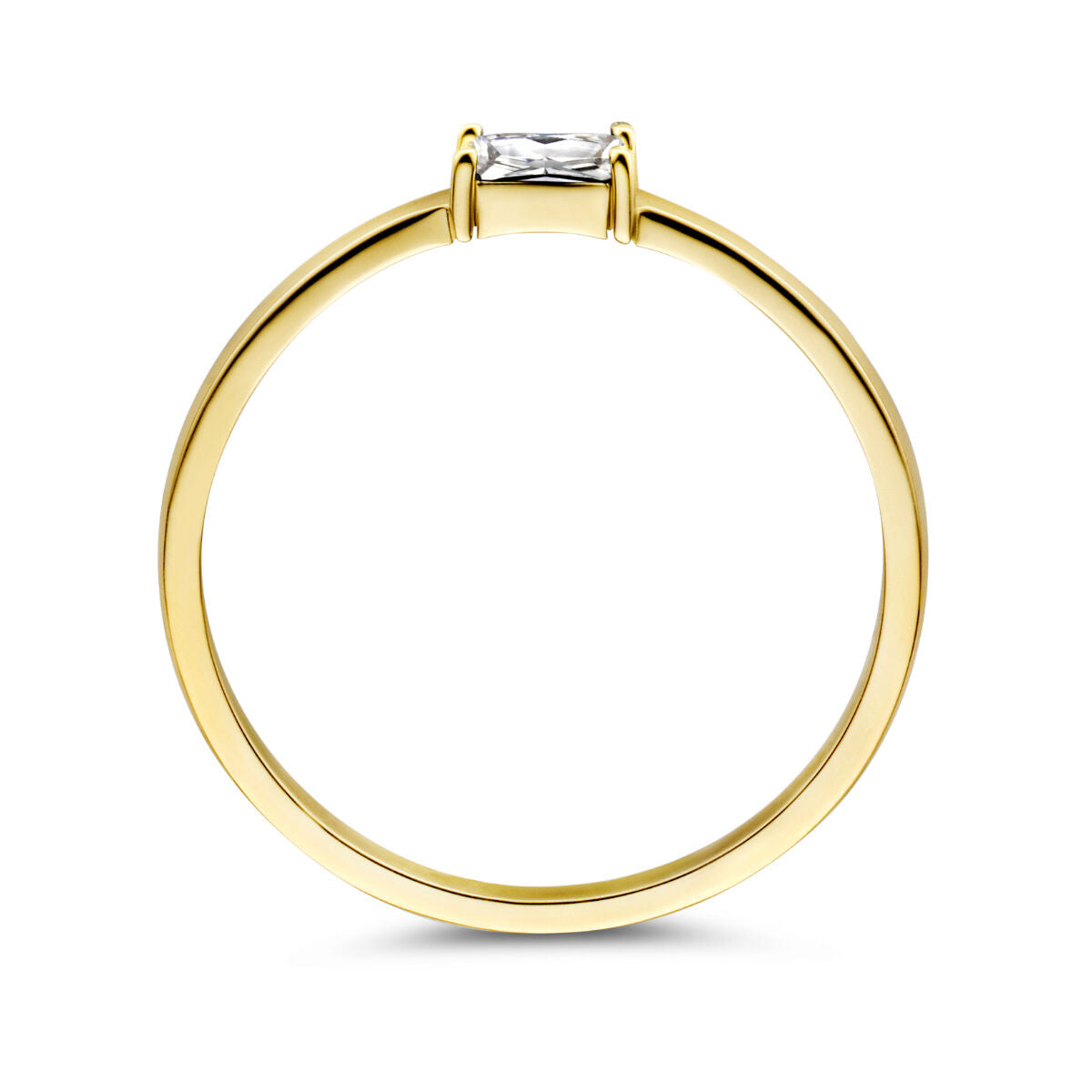 Ring mit Geburtsstein-Zirkonia April 14K Gelbgold