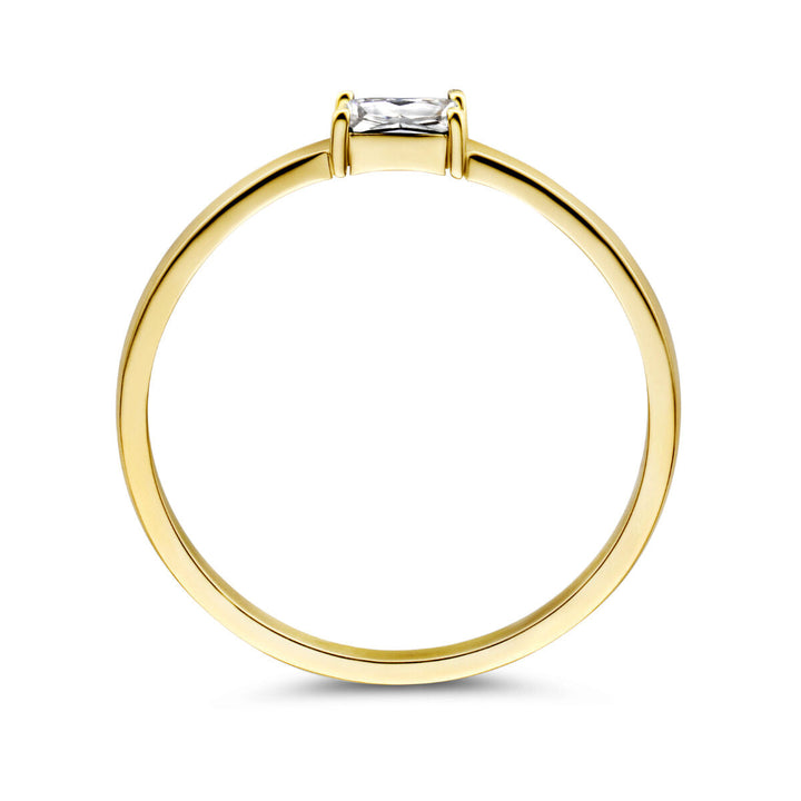 Ring mit Geburtsstein-Zirkonia April 14K Gelbgold