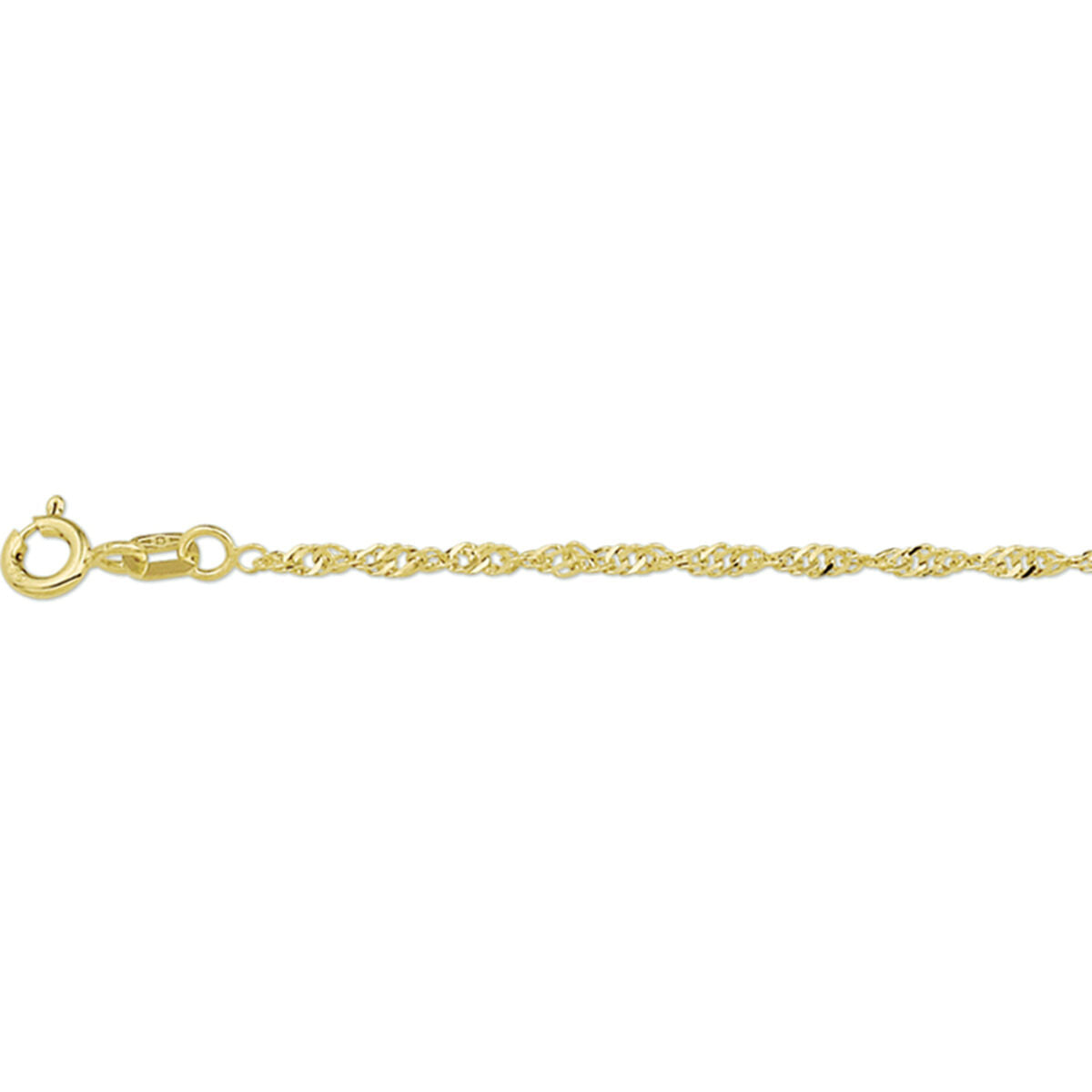 Collier aus 1,8 mm goldfarbenem Material mit verknüpften Gliedern und Karabinerverschluss