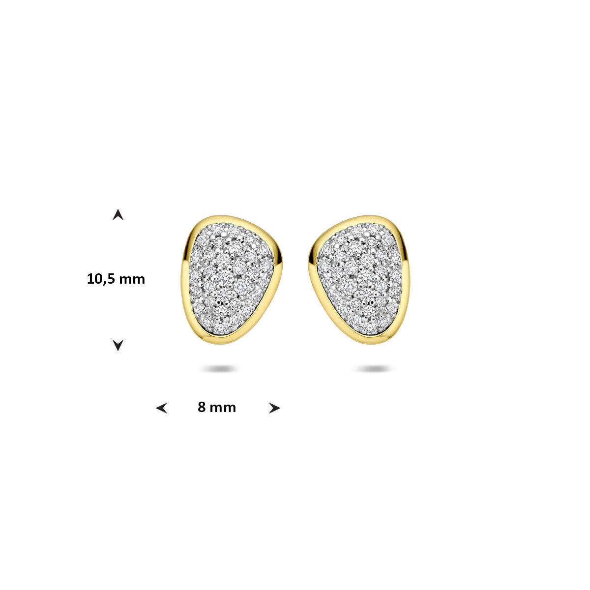 14K Bicolor Ohrstecker mit Diamant 0,35ct