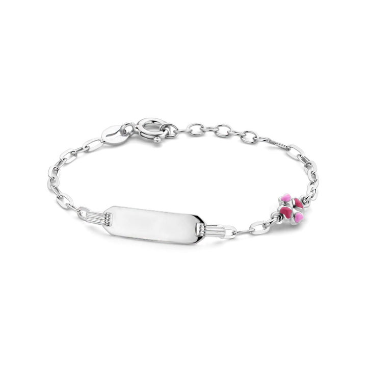 Gravurarmband Kleeblatt 5,0 mm 11 + 2 cm Silber rhodiniert