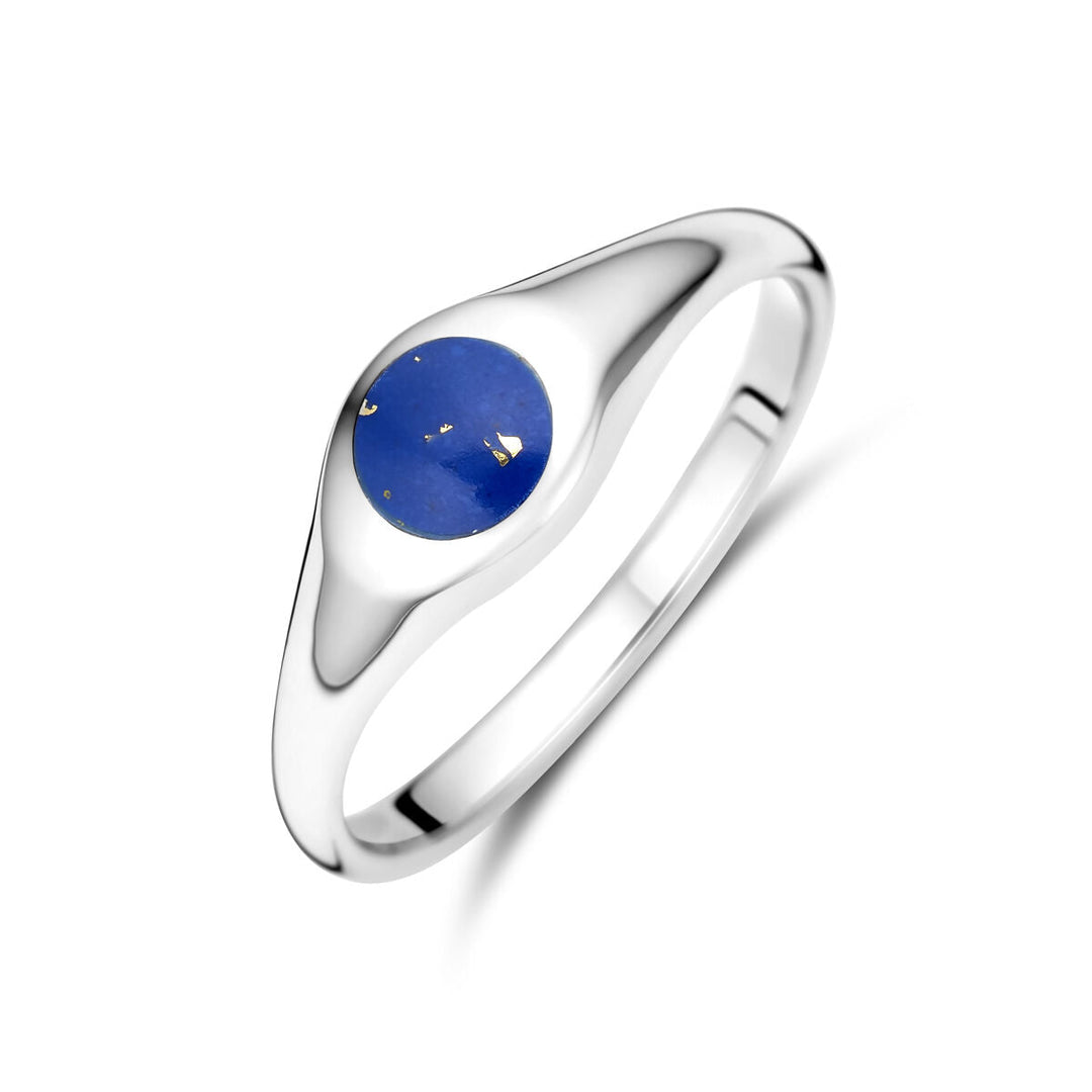 Ring Lapislazuli, Silber rhodiniert