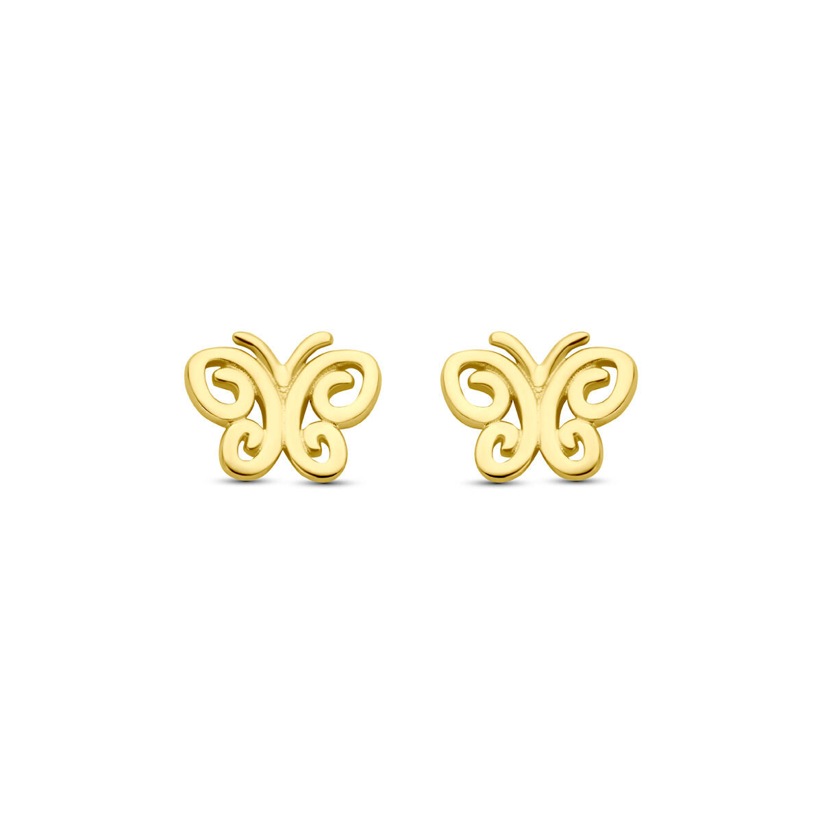 Ohrstecker in Form von Schmetterlingen aus 14K Gelbgold, 5,5 mm groß