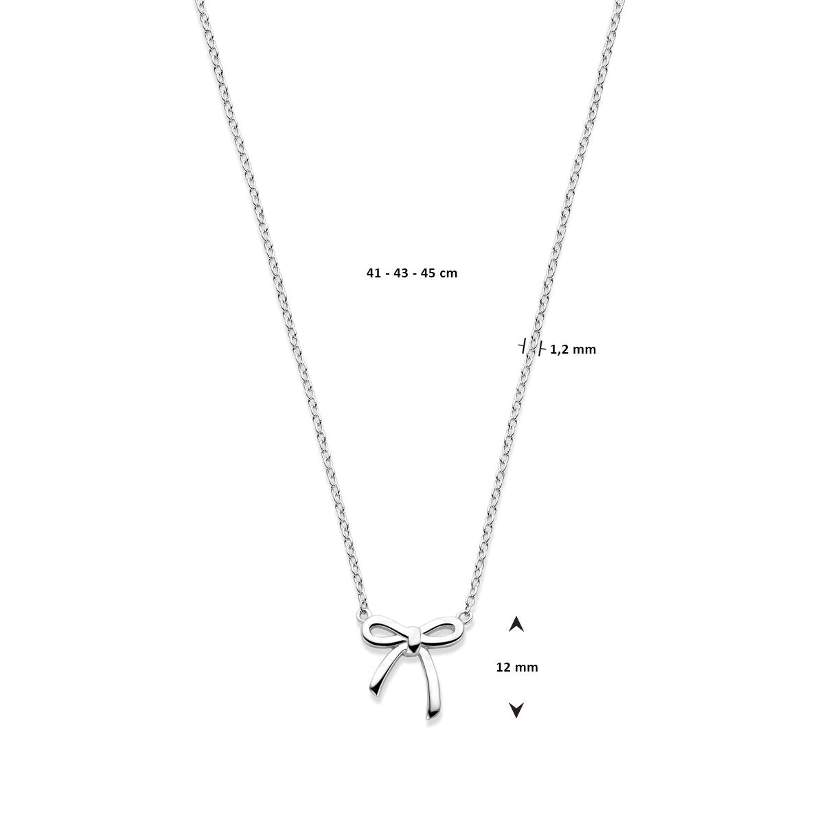 Kette Schleife 41 - 43 - 45 cm Silber rhodiniert