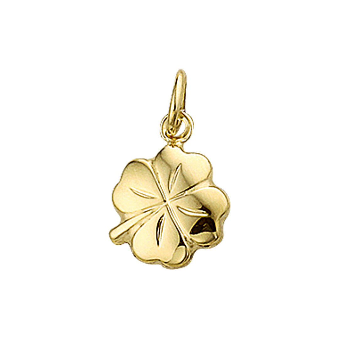 Anhänger Kleeblatt 2-seitig 14K Gelbgold
