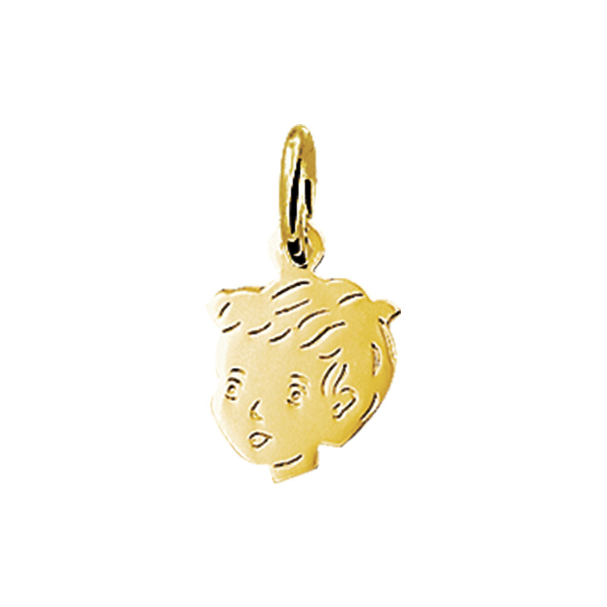 Hänger in Form eines Jungenkopfes aus 14K Gelbgold, 12,5 x 8,5 mm