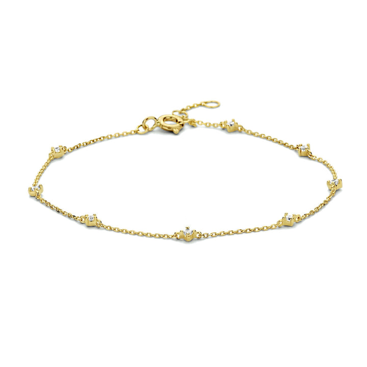 Armband Zirkonia 16,5 - 17,5 - 18,5 cm 14K Gelbgold