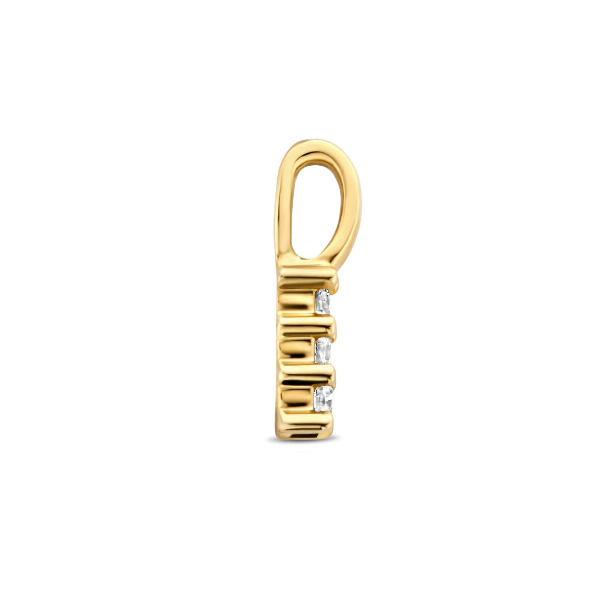 Hänger aus 14K Gelbgold mit drei kleinen Diamanten (0,05 ct, H SI)