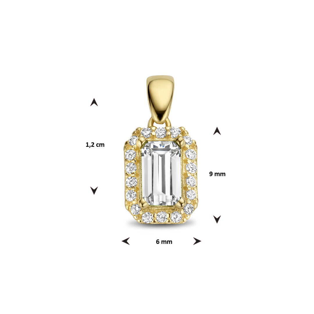 Anhänger Zirkonia Halo 14K Gelbgold