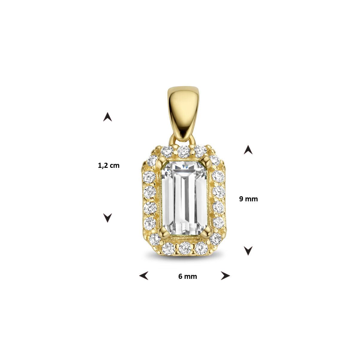 Anhänger Zirkonia Halo 14K Gelbgold