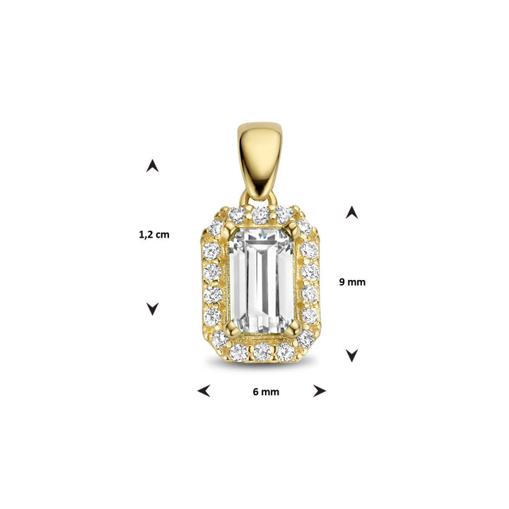 Anhänger Zirkonia Halo 14K Gelbgold