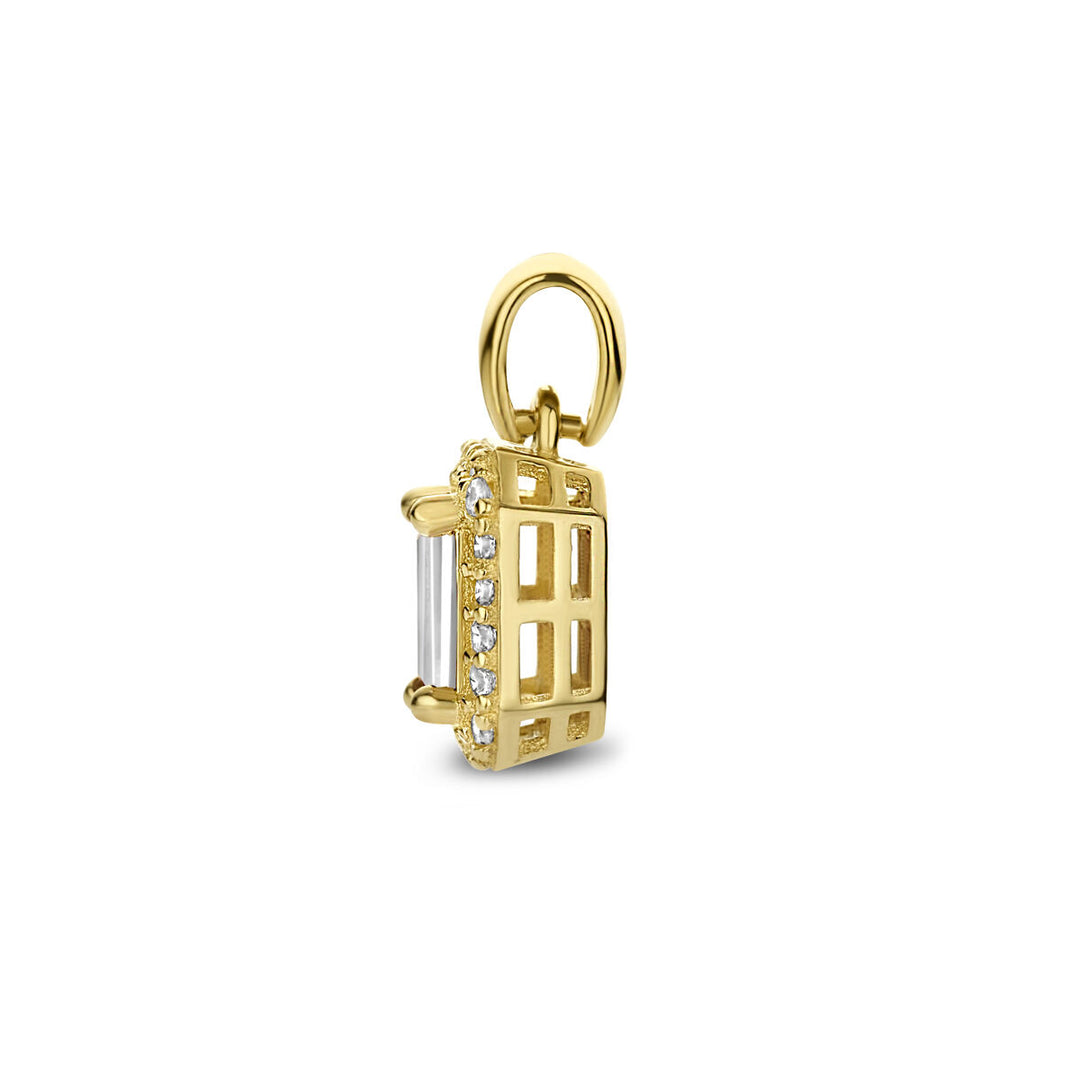 Anhänger Zirkonia Halo 14K Gelbgold