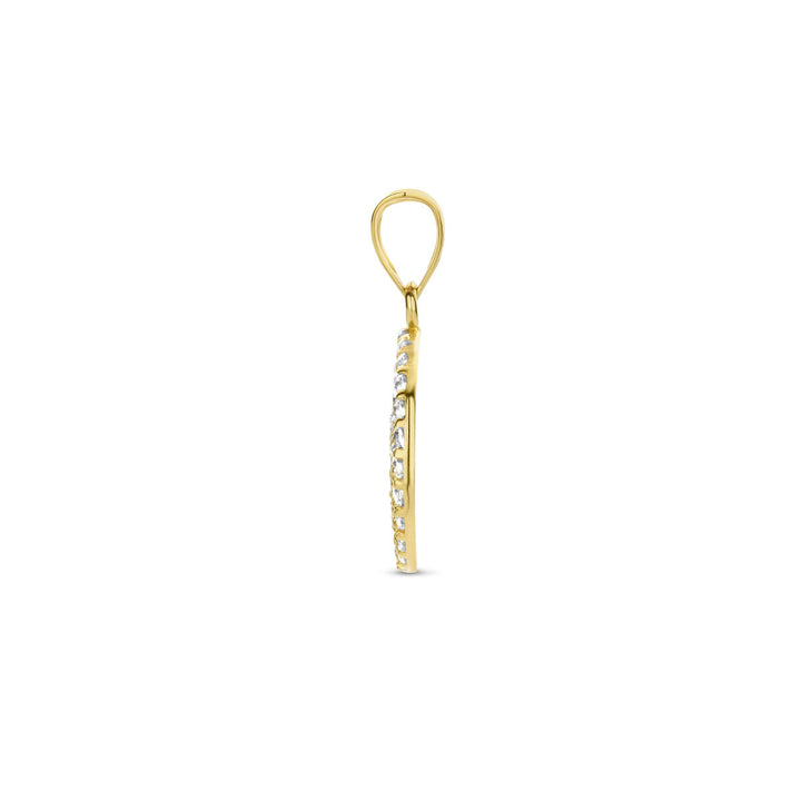 Anhänger runder Zirkonia 14K Gelbgold