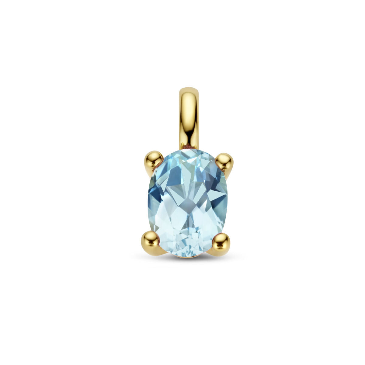 Hänger mit ovalem blauen Topas in 14K Gelbgoldfassung