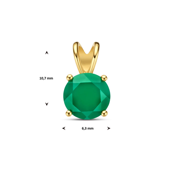 Anhänger grüner Achat 14K Gelbgold