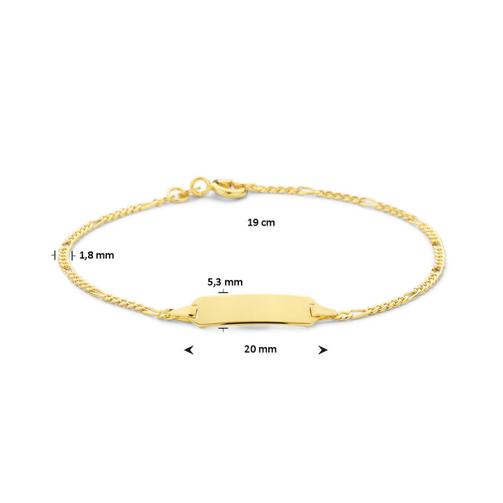 Gravurarmband 19 cm 14K Gelbgold 