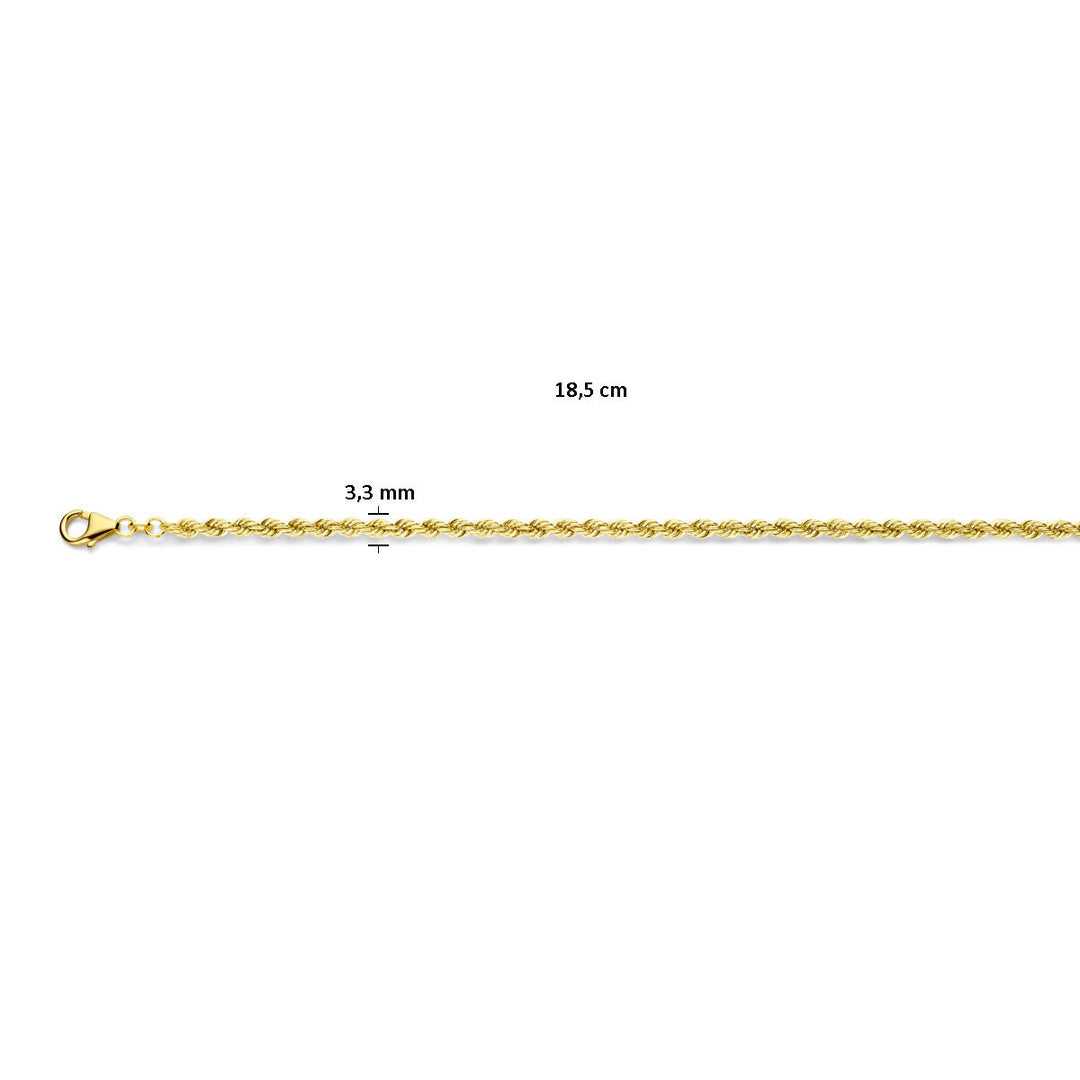 Kordel 3,3 mm massiv 14K Gelbgold